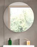 Badezimmer Spiegelschrank Roove in wei� Badschrank rund, Soft-Close-Funktion