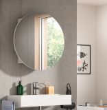Badezimmer Spiegelschrank Roove in wei� Badschrank rund, Soft-Close-Funktion