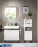 Badezimmer Spiegelschrank Roove in wei� Badschrank rund, Soft-Close-Funktion