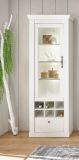 Vitrine Fiastra in wei� Pinie Landhaus Vitrinenschrank 70 x 201 cm, Soft-Close-Funktion