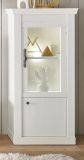 Vitrine Fiastra in wei� Pinie Landhaus Vitrinenschrank 70 x 146 cm, Soft-Close-Funktion