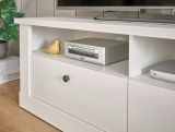 TV-Lowboard Fiastra in wei� Pinie Landhaus TV Unterteil 132 cm, Soft-Close-Funktion