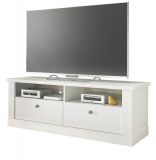 TV-Lowboard Fiastra in wei� Pinie Landhaus TV Unterteil 132 cm, Soft-Close-Funktion
