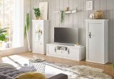 TV-Lowboard Fiastra in wei� Pinie Landhaus TV Unterteil 155 cm, Soft-Close-Funktion