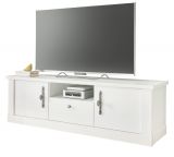 TV-Lowboard Fiastra in wei� Pinie Landhaus TV Unterteil 155 cm, Soft-Close-Funktion