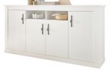 Sideboard Fiastra in wei� Pinie Landhaus Kommode 201 cm, Soft-Close-Funktion