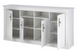 Sideboard Fiastra in wei� Pinie Landhaus Kommode 201 cm, Soft-Close-Funktion