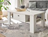 Couchtisch Fiastra in wei� Pinie Landhaus Beistelltisch 107 x 67 cm, Soft-Close-Funktion