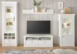 Wohnwand Fiastra in wei� Pinie Landhaus Wohnkombination 4-teilig, Soft-Close-Funktion