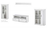Wohnwand Fiastra in wei� Pinie Landhaus Wohnkombination 4-teilig, Soft-Close-Funktion