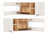 H�ngevitrine Lavell in wei� matt und Evoke Eiche Vitrine h�ngend 120 cm, Soft-Close-Funktion