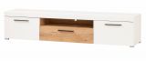 TV-Lowboard Lavell in wei� matt und Evoke Eiche TV Unterteil 205 cm, Soft-Close-Funktion