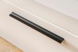 Wohnwand Lavell in wei� matt und Evoke Eiche Wohnkombination 3-teilig, Soft-Close-Funktion