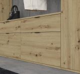 Garderobe Set 3-teilig Line-Up in Artisan Eiche Kommode und Kleiderstange 121 cm