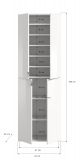 Garderobenschrank Line-Up in Artisan Eiche Schuhschrank 91 x 193 cm