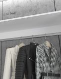 Garderobe Set Line-Up in Artisan Eiche und wei� Hochglanz Garderobenschrank mit Spiegel 183 x 193 cm