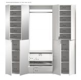 Garderobe Set Line-Up in Artisan Eiche und wei� Hochglanz Garderobenschrank mit Spiegel 183 x 193 cm