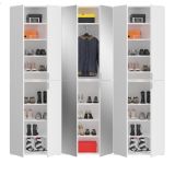 Garderobe SystemX in wei� Hochglanz und Artisan Eiche Garderobenschrank 152 x 193 cm