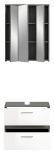 Badm�bel Set 2-teilig Bailey in wei� Hochglanz und Rauchsilber grau Badkombination Breite 60 cm