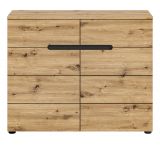 Kommode Cooper in Artisan Eiche und grau 100 x 81 cm, Soft-Close
