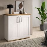Kommode Mirano in wei� L�rche und Eiche Artisan Landhaus Sideboard 95 cm