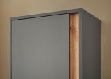 Schuhschrank Center in grau matt und Wotan Eiche Flurschrank 50 x 200 cm