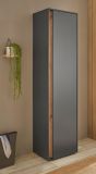 Schuhschrank Center in grau matt und Wotan Eiche Flurschrank 50 x 200 cm