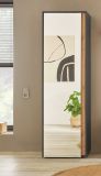 Garderobenschrank Center in grau matt und Wotan Eiche Flurschrank mit Spiegel 60 x 200 cm