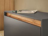 Garderobe Sitzbank Center in grau matt und Wotan Eiche Garderobenbank 100 cm