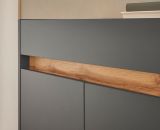 Schuhschrank Center in grau matt und Wotan Eiche Flurkommode 80 x 70 cm