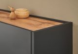 H�ngeschrank Center in grau matt und Wotan Eiche Flurschrank h�ngend 100 cm