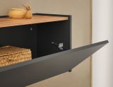Garderobe Set 2-teilig Center in grau matt und Wotan Eiche Garderobenkombination 150 x 200 cm