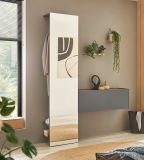 Garderobe Set 2-teilig Center in grau matt und Wotan Eiche Garderobenkombination 150 x 200 cm