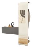 Garderobe Set 2-teilig Center in grau matt und Wotan Eiche Garderobenkombination 150 x 200 cm