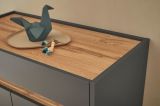 Garderobe Set 6-teilig Center in grau matt und Wotan Eiche Garderobenkombination 260 x 200 cm