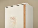 Garderobenschrank Center in wei� und Wotan Eiche Flurschrank mit Spiegel 60 x 200 cm