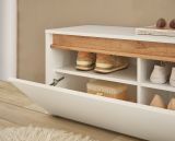 Garderobe Sitzbank Center in wei� und Wotan Eiche Garderobenbank 100 cm