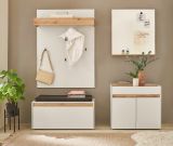 Schuhschrank Center in wei� und Wotan Eiche Flurkommode 80 x 70 cm