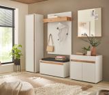 Schuhschrank Center in wei� und Wotan Eiche Flurkommode 80 x 70 cm