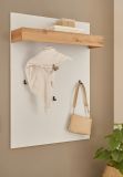 Garderobenpaneel Center in wei� und Wotan Eiche Wandgarderobe 100 x 135 cm