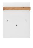 Garderobenpaneel Center in wei� und Wotan Eiche Wandgarderobe 100 x 135 cm