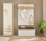 Garderobe Set 4-teilig Center in wei� und Wotan Eiche Garderobenkombination 170 x 200 cm