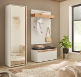 Garderobe Set 4-teilig Center in wei� und Wotan Eiche Garderobenkombination 170 x 200 cm