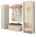 Garderobe Set 5-teilig Center in wei� und Wotan Eiche Garderobenkombination 230 x 200 cm