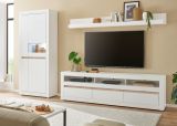 TV-Lowboard Derby in wei� matt und Evoke Eiche TV-Unterteil 217 cm, Soft-Close-Funktion