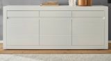 Sideboard Derby in wei� matt und Evoke Eiche Kommode 217 x 90 cm, Soft-Close-Funktion