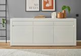 Sideboard Derby in wei� matt und Evoke Eiche Kommode 217 x 90 cm, Soft-Close-Funktion