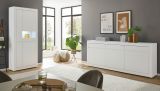 Sideboard Derby in wei� matt und Evoke Eiche Kommode 217 x 90 cm, Soft-Close-Funktion