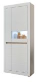 Wohnwand Derby in wei� matt und Evoke Eiche Wohnkombination 3-teilig, Soft-Close-Funktion