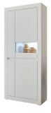 Wohnwand Derby in wei� matt und Evoke Eiche Wohnkombination 3-teilig, Soft-Close-Funktion